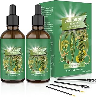 Rizinusöl Kaltgepresst Castor Oil - 2 Pack Rizinus Öl 100% Rein Natürlich | Wimpern Serum, Augenbrauen, Körper öl, Haare ö...