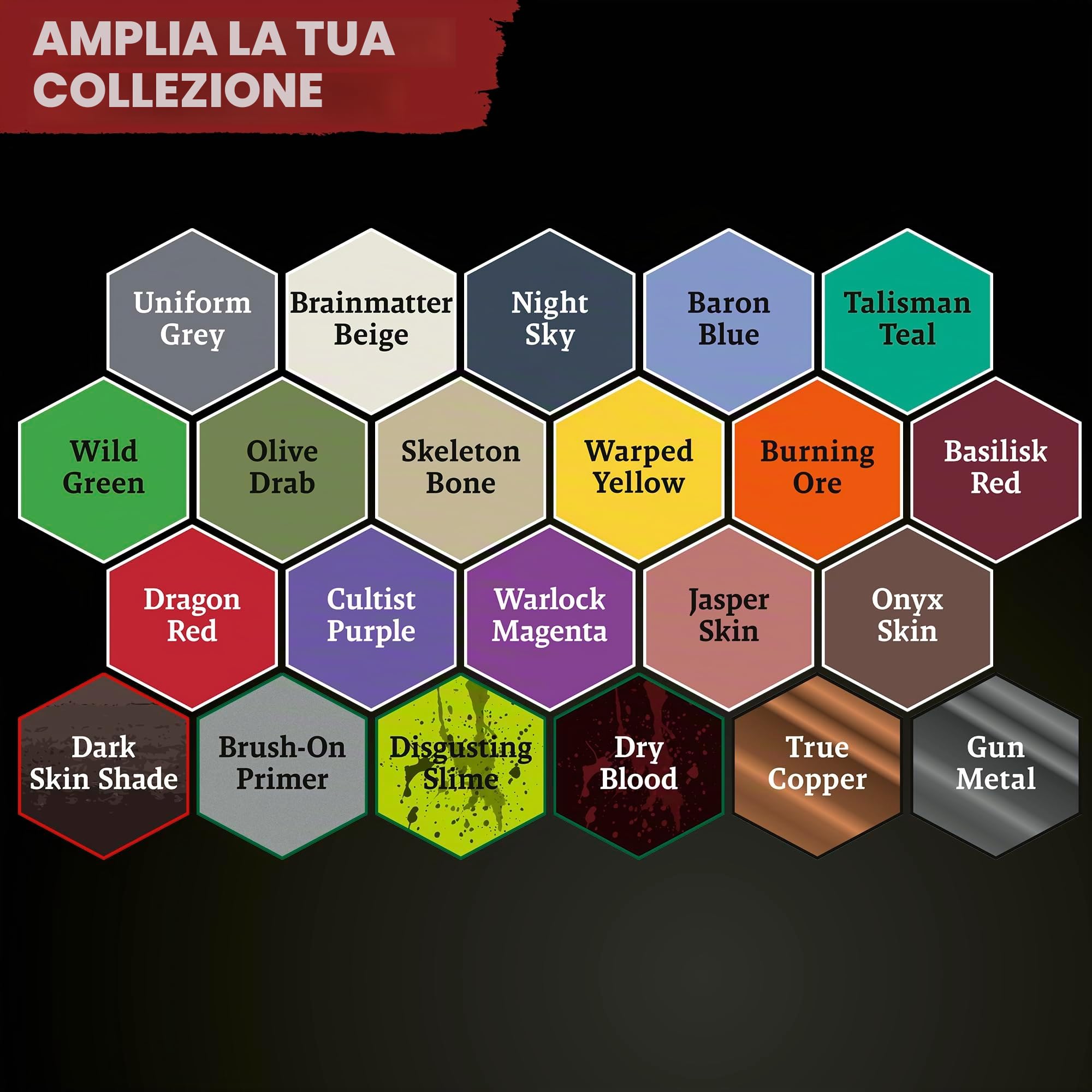 The Army Painter, Warpaints Fanatic Most Wanted Combo Set, 22 x 18 ml | Tonalità di pelle, metallici, effetti, wash, primer, 1 pennello e 1 miniatura, D&D e Warhammer
