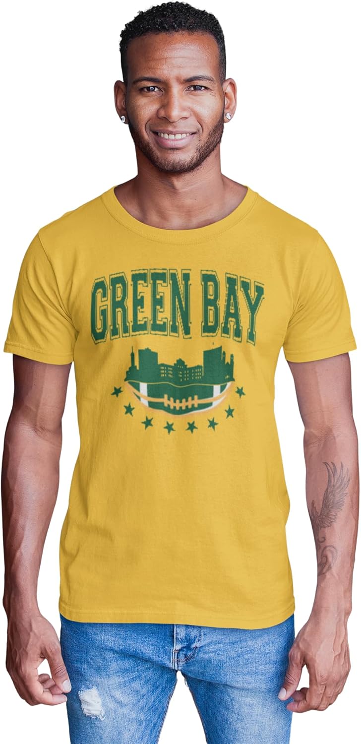 BROOKLYN VERTICAL Football Sports Fan T-Shirt Short Sleeve | Dallas, Green Bay, New England