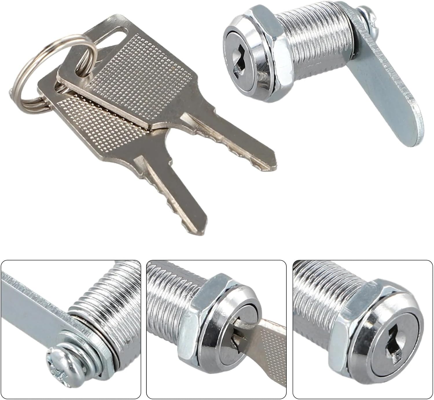 Aluminum Alloy Drawer Lock Cabinet Mailbox Filing Furniture Lock with Key Cabinet Lock Household Accessories 1Pcs