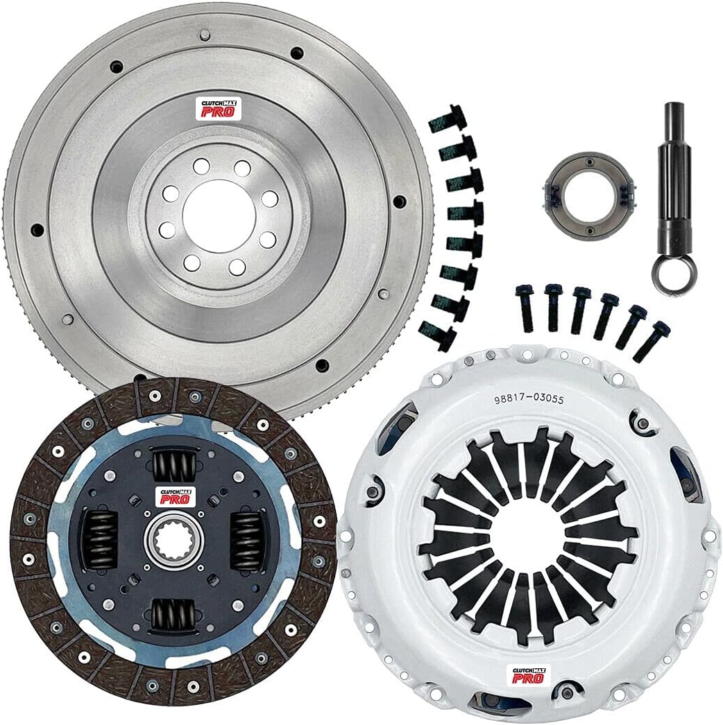 ClutchMaxPRO Performance Stage 2 Clutch Kit with Flywheel Compatible with 2002-2006 Mini Cooper S Hardtop 2005-2008 Cooper S Convertible Supercharged 6-Speed R50 R51 R52 (CP03055HDFW-ST2)