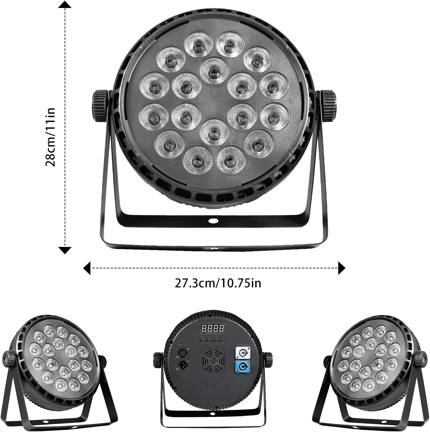 ZKYMZL Stage Lighting Par Lights 80W RGBW 4 in 1 LED DMX Lights with Remote Sound Activated Stage Uplights for Events Shows Party Wedding Church Christmas Club (2 Packs)