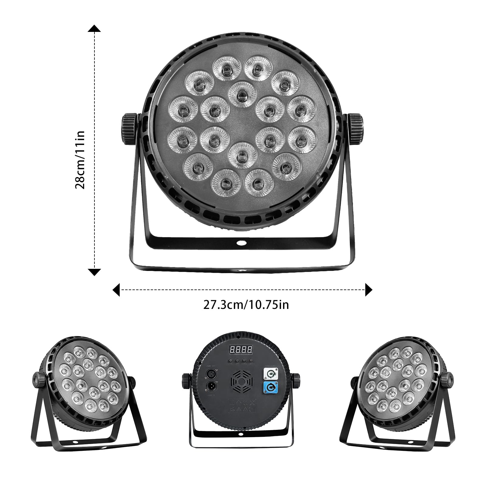 ZKYMZL Bühnenbeleuchtung Par Lights 80W RGBW 4-in-1 LED DMX-Lichter mit Fernbedienung & Klangaktivierung – Stage Uplights für Shows, Partys, Hochzeiten, Kirchen, Weihnachten, Clubs (2 Stück)