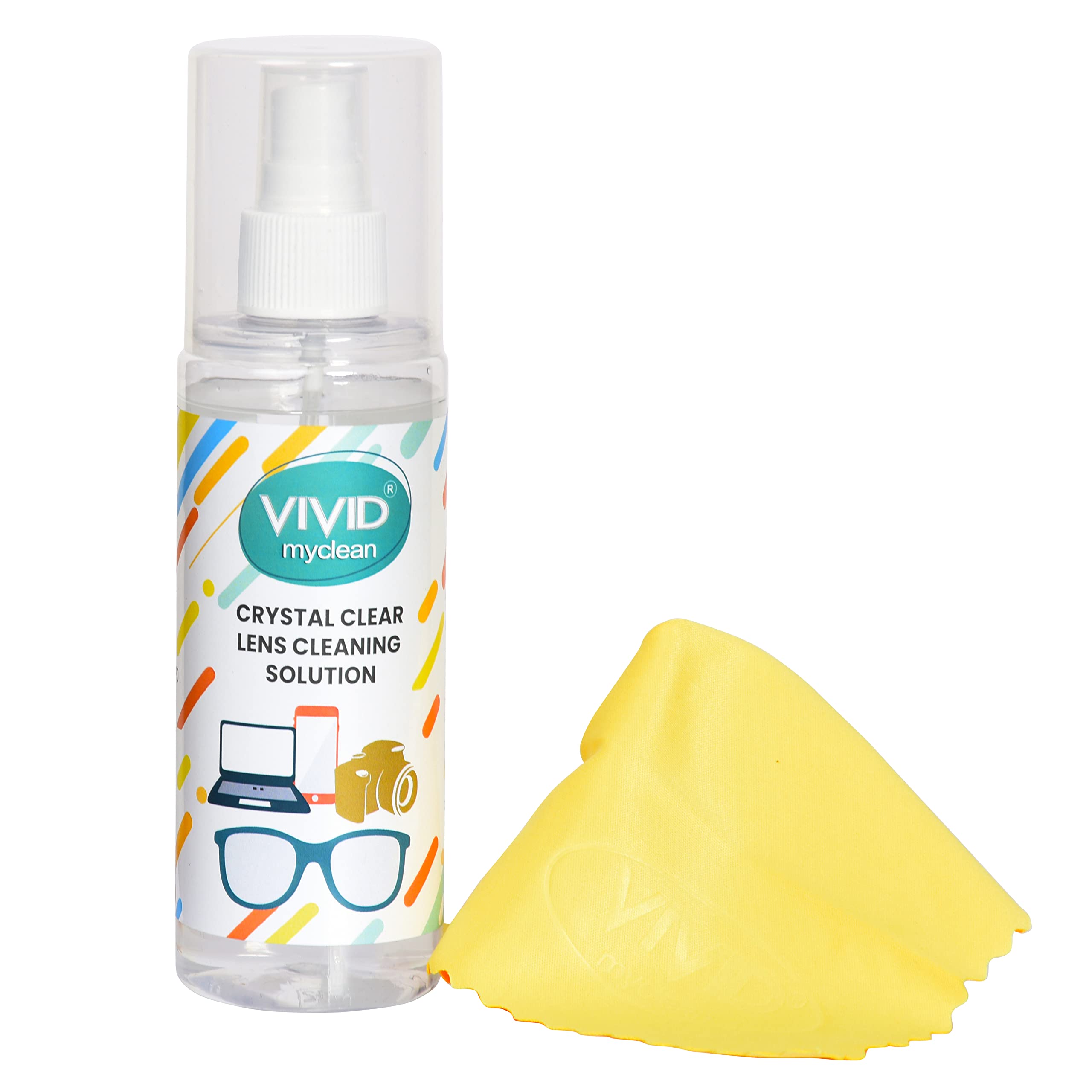 Vivid Lens Cleaning Solution Kit 200 ml With Microfiber Cloth | Contain NO Detergent Foam | Perfect Repair Cleaner for Spectacle Sunglasses Eyeglasses Camera Lenses Goggle Laptop Screen & Binocular (B08SJVWF1Z) Amazon Price History, Amazon Price Tracker