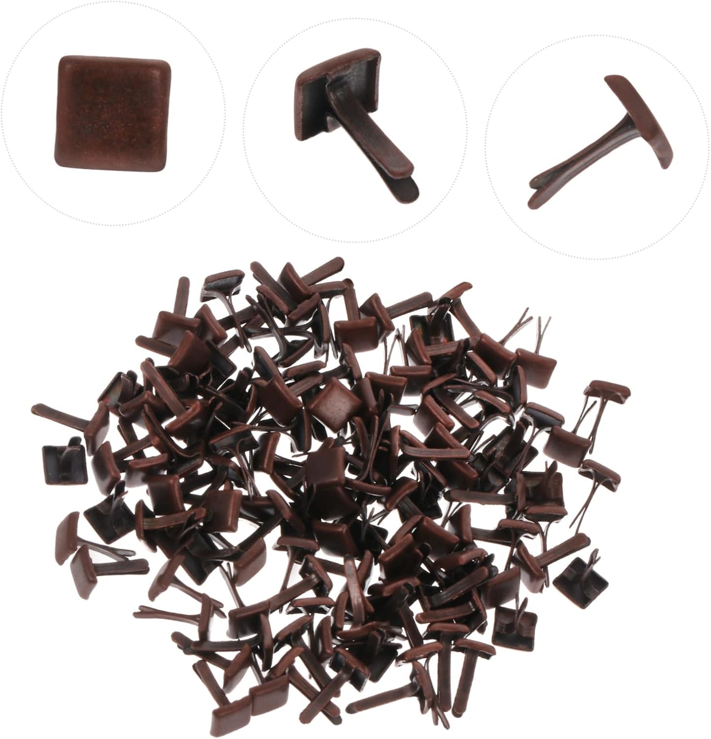 Holibanna 300pcs Square Rivet Studs Double-Legged Feet Nails for DIY Paper Crafts Scrapbooking and Home Decor