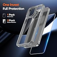 Vista 2 de TAURI Funda para iPhone 15 Pro de Titanio, [No se Amarillea] con Protector de Pantalla, [Protección contra Caídas de Grado Militar] Funda