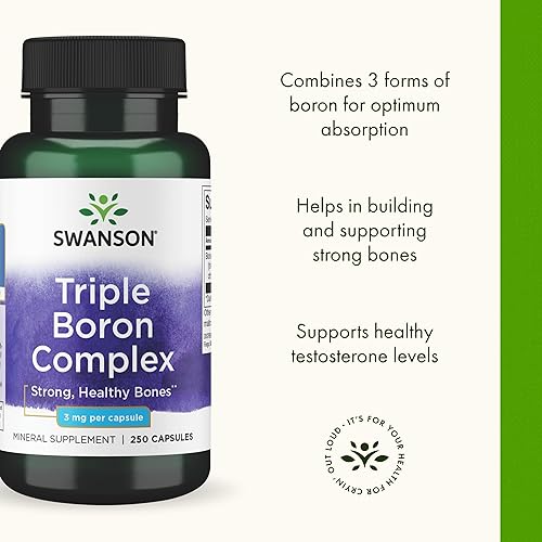 Miniatura 4 de Swanson Triple Boron Complex - Suplemento mineral para la salud ósea y apoyo articular - Citrato, Aspartato, glicinato (250 cápsulas)