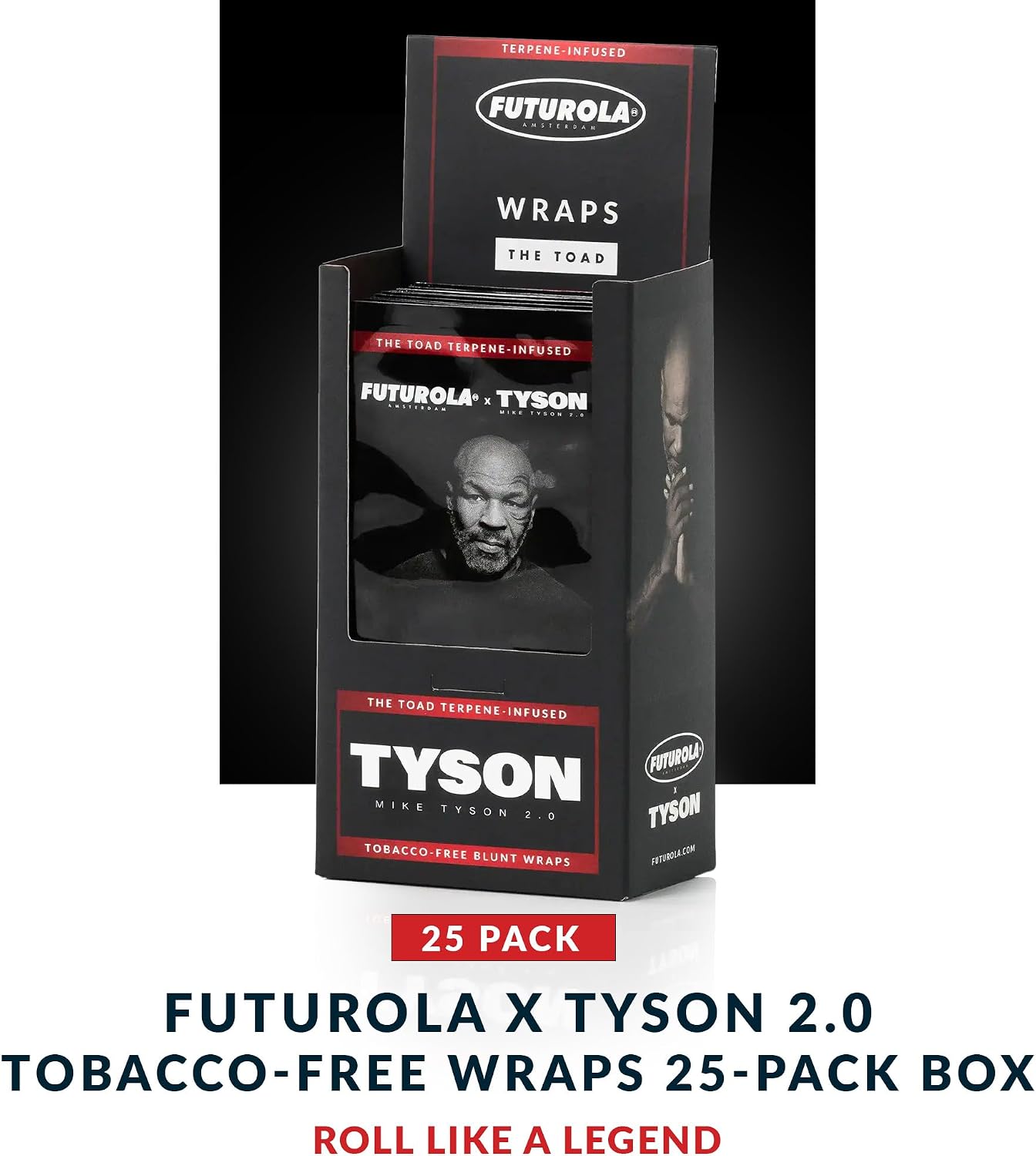 Futurola x Tyson 2.0 Rolling Papers – 25 Tobacco-Free Wraps | Premium Unbleached Papers from Mike Tyson’s Signature Collection, Expertly Crafted for a Smooth & Even Burn