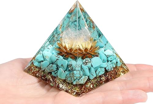 Miniatura 8 de LAIDANLA Pirámide de orgón de amatista, cristales curativos, pirámide de orgonita, flor de la vida, energía positiva, pirámide de piedras preciosas