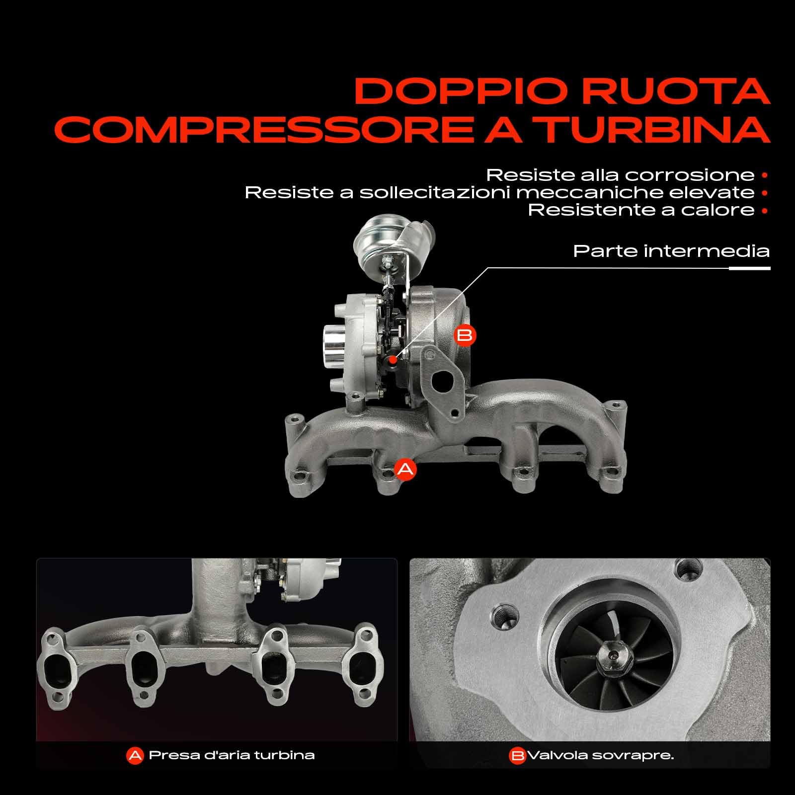 Frankberg Turbocompressore diesel 454232-0001 | Compatibile con: A.l.h.a.m.b.r.a Van 7V8 7V9, New Beetle 1C1 9C1, Altaea XL 5P5 5P8, A.l.h.a.m.b.r.a 7V8 7V9