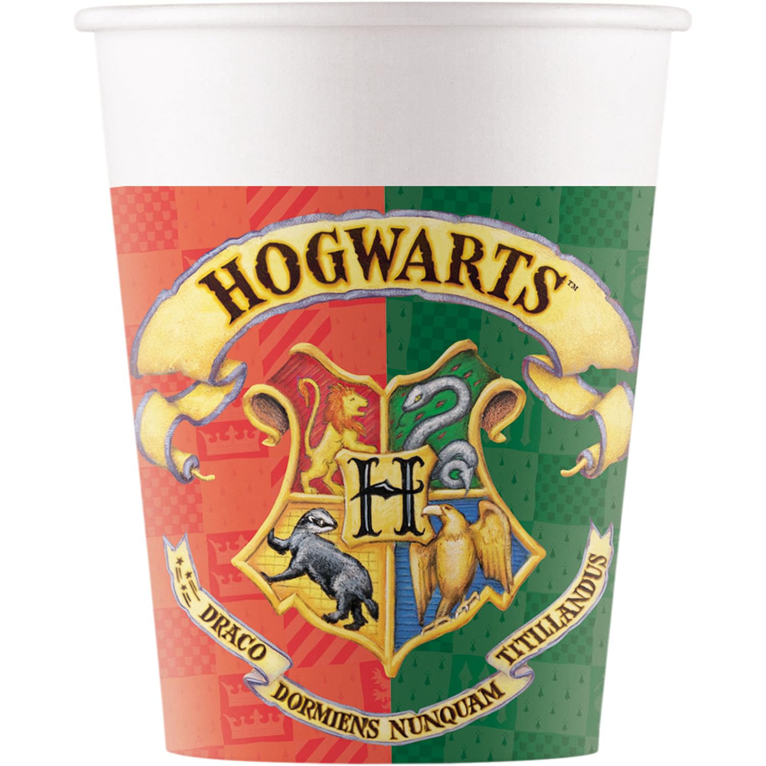 Procos 10137422 - Zestaw imprezowy S Harry Potter - Hogwart, 52-częściowy zestaw, 16 talerzy, 16 kubków, 20 serwetek, naczynia jednorazowe, naczynia imprezowe, dekoracja stołu