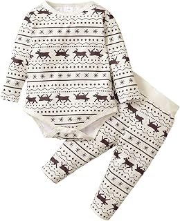 qinhanjia Baby,Clothing,Baby Boys 0-24m,Bodysuits & One-Pieces,Rompers qinhanjia Baby Clothes Boy Infant Boys Girls Long Sleeve Christmas Cartoon Deer Printed Romper Bodysuit Pants Outfits Outfit Girls