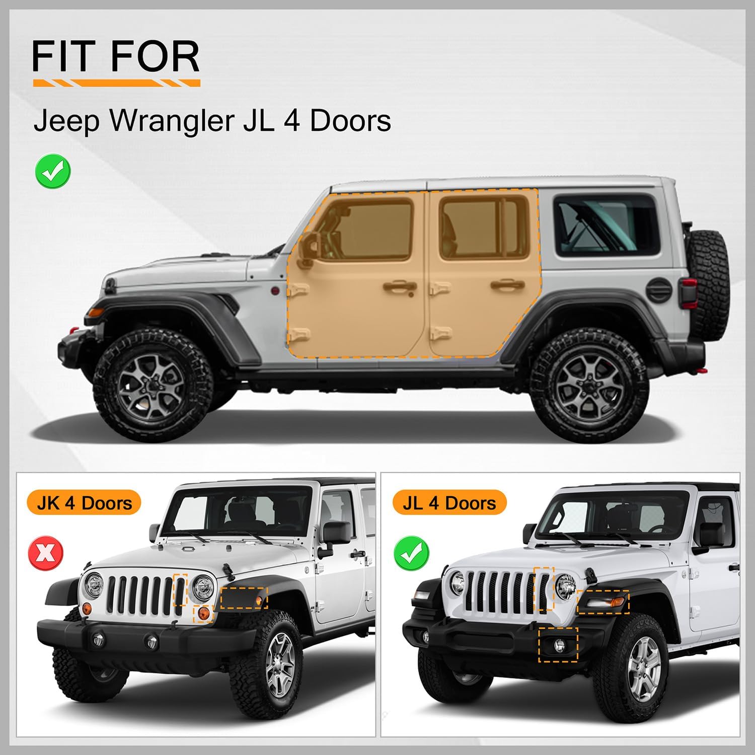 Running Boards Fit for Jeep Wrangler JL 4 Doors 2018-2025, Two-Stairs 5 Inches Width Off-Road Side Steps Heavy-Duty Steel Rock Sliders Step Bars Slip-Proof Textured Black