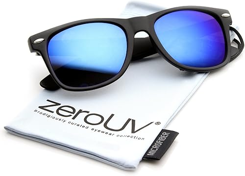 Miniatura 10 de Flat Matte Reflective Flash Color Lens Large Horn Rimmed Style Sunglasses 8025