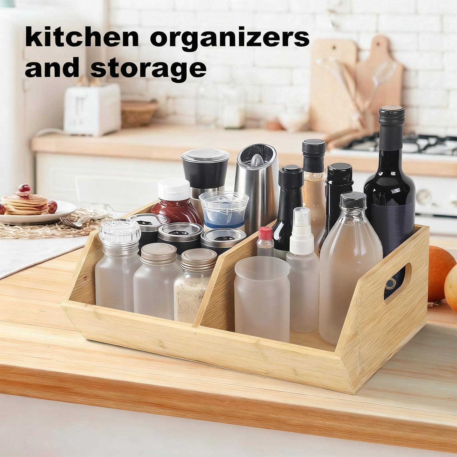 Organizzatore Per La Dispensa Della Cucina Contenitore In Legno Impilabile | Cestini Per L'Organizzazione Della Dispensa Adatto per Cucina Bagno Alimenti Casa Patata Snack Cipolla