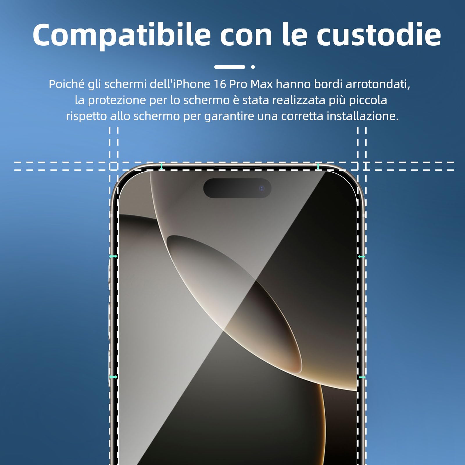 NEW'C 3 Pezzi, Vetro Temperato per iPhone 16 Pro Max (6,9"), Pellicola Prottetiva, Senza Bolle, Durezza 9H, 0,36mm Ultra Trasparente, Ultra Resistente