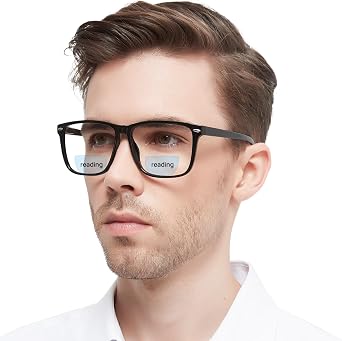 Large Bifocal Reading Glasses Men Oversized Blue Light Blocking Bifocals Readers 1.0 1.25 1.5 1.75 2.0 to 3.5 ...