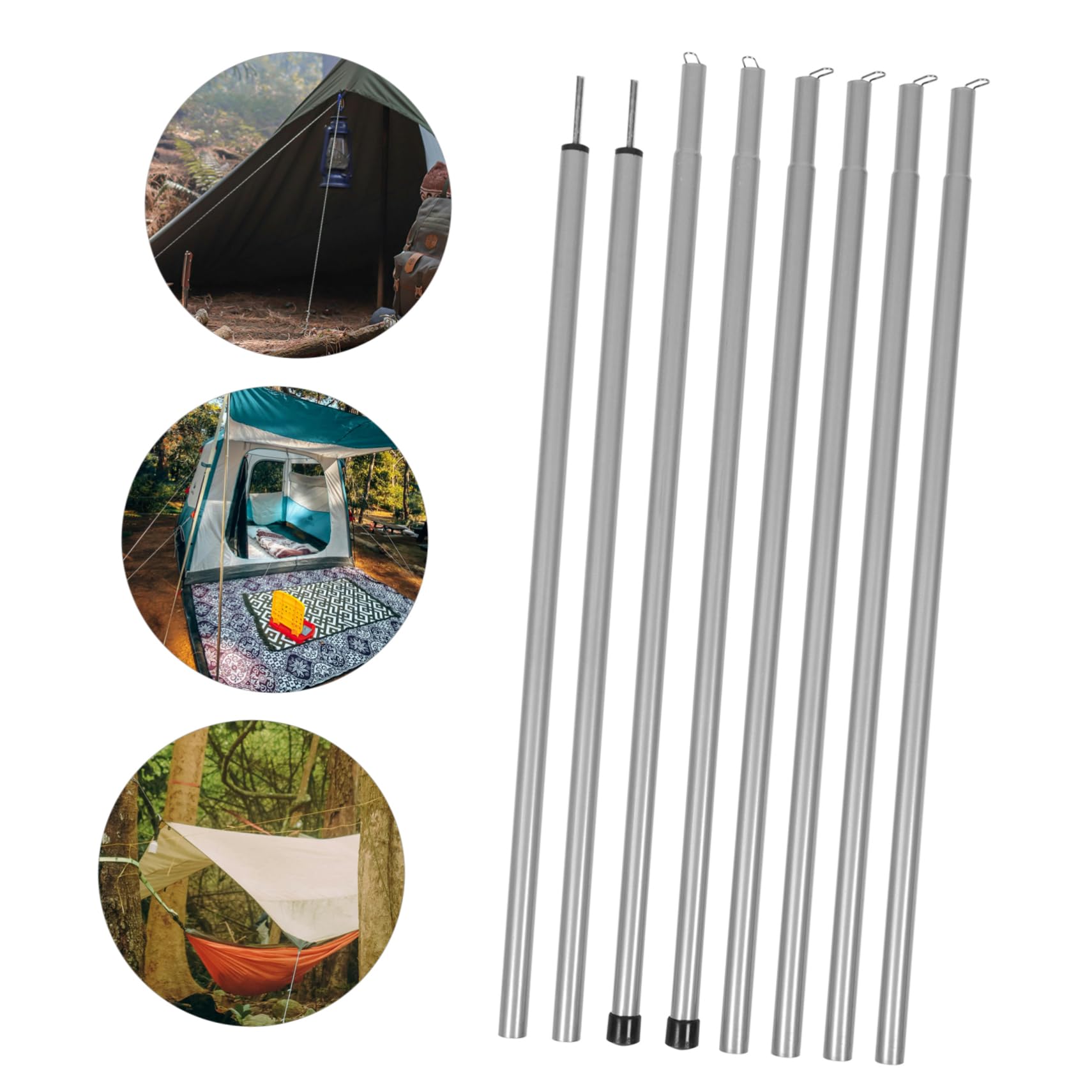 BESPORTBLE Support de Tente poteaux de bâche télescopiques Poteau de Tente auvent Cadre de Tente Accessoires de Camping tiges d'auvent de Tente piquets de Tente Solides Le Fer