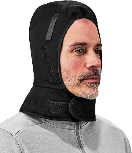 Miniatura 3 de Ergodyne - 16877 Forro para casco de invierno, carcasa exterior resistente al fuego, aislado, longitud de hombro, N-Ferno 6877, negro