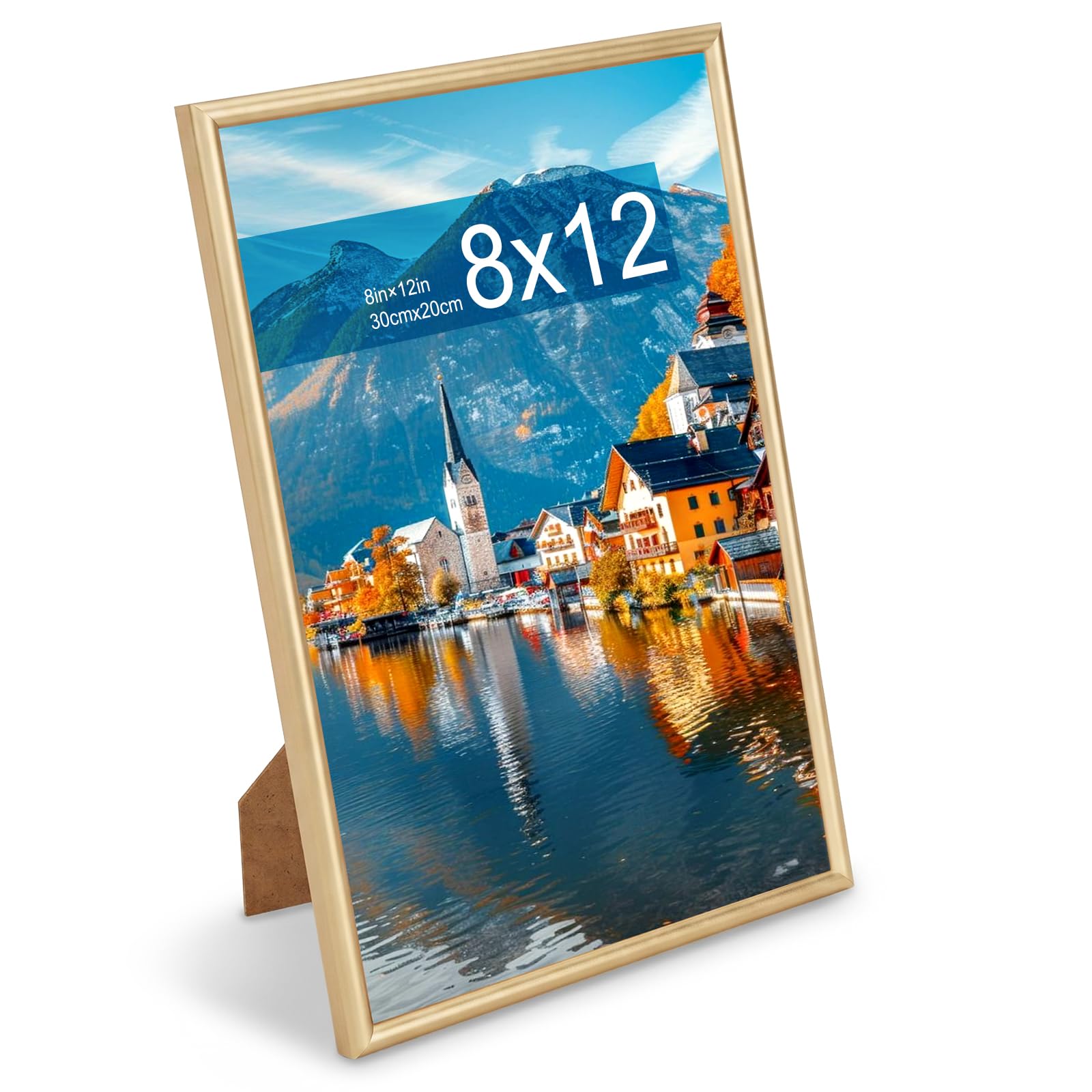 OFFCUP 12″ Aluminum Alloy Frame Photo, Versatile Picture Frame with Stand