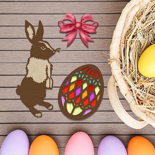 Miniatura 10 de Troqueles de corte de conejo de dibujos animados para suministros de fabricación de tarjetas, huevos y animales, troquelados, plantilla de plantilla