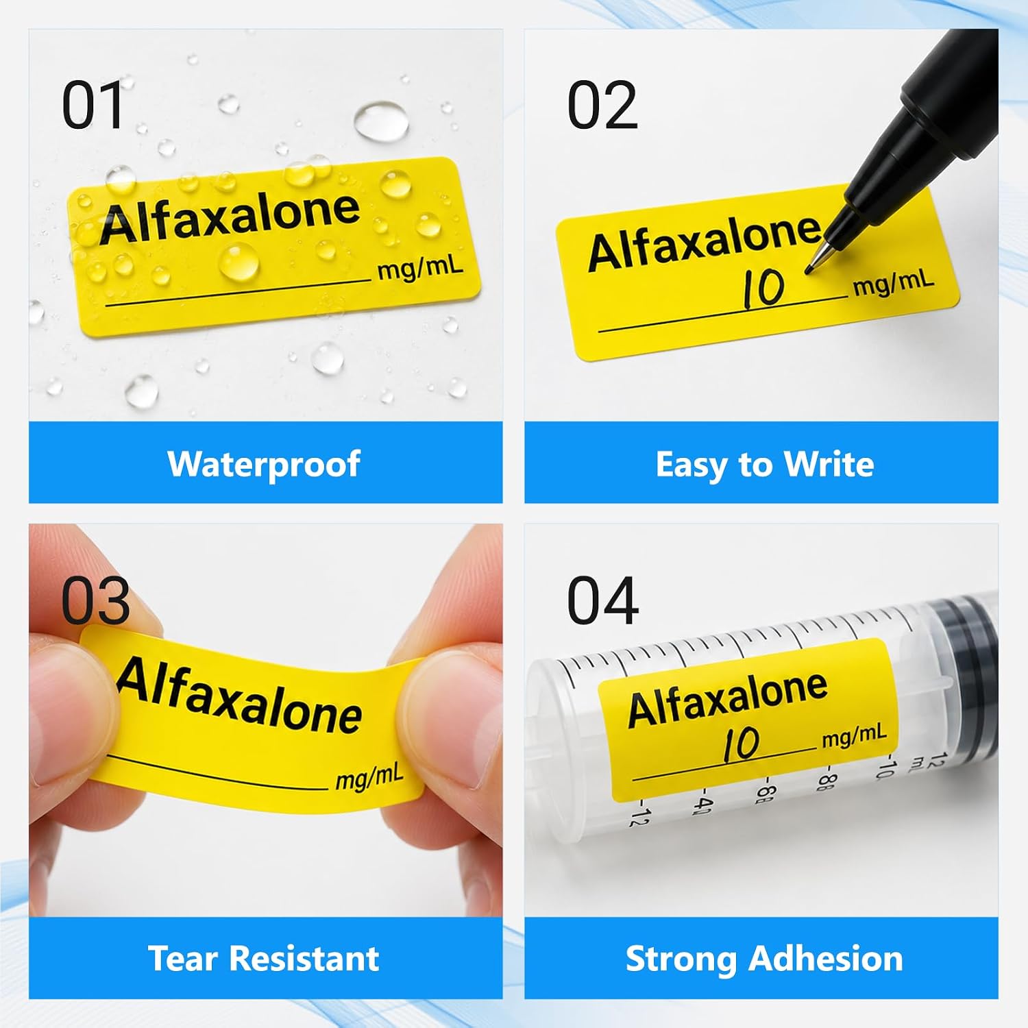 1000Pcs Naloxone Syringe Labels, 12x40mm Water Resistant, 2 Rolls image 3