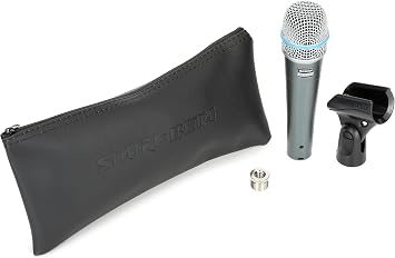 Shure BETA 57A Instrument Microphone with 12 Round Base Stand - Supercardioid Dynamic Mic for Vocal and Instrumental Applications with High Output Neodymium Element