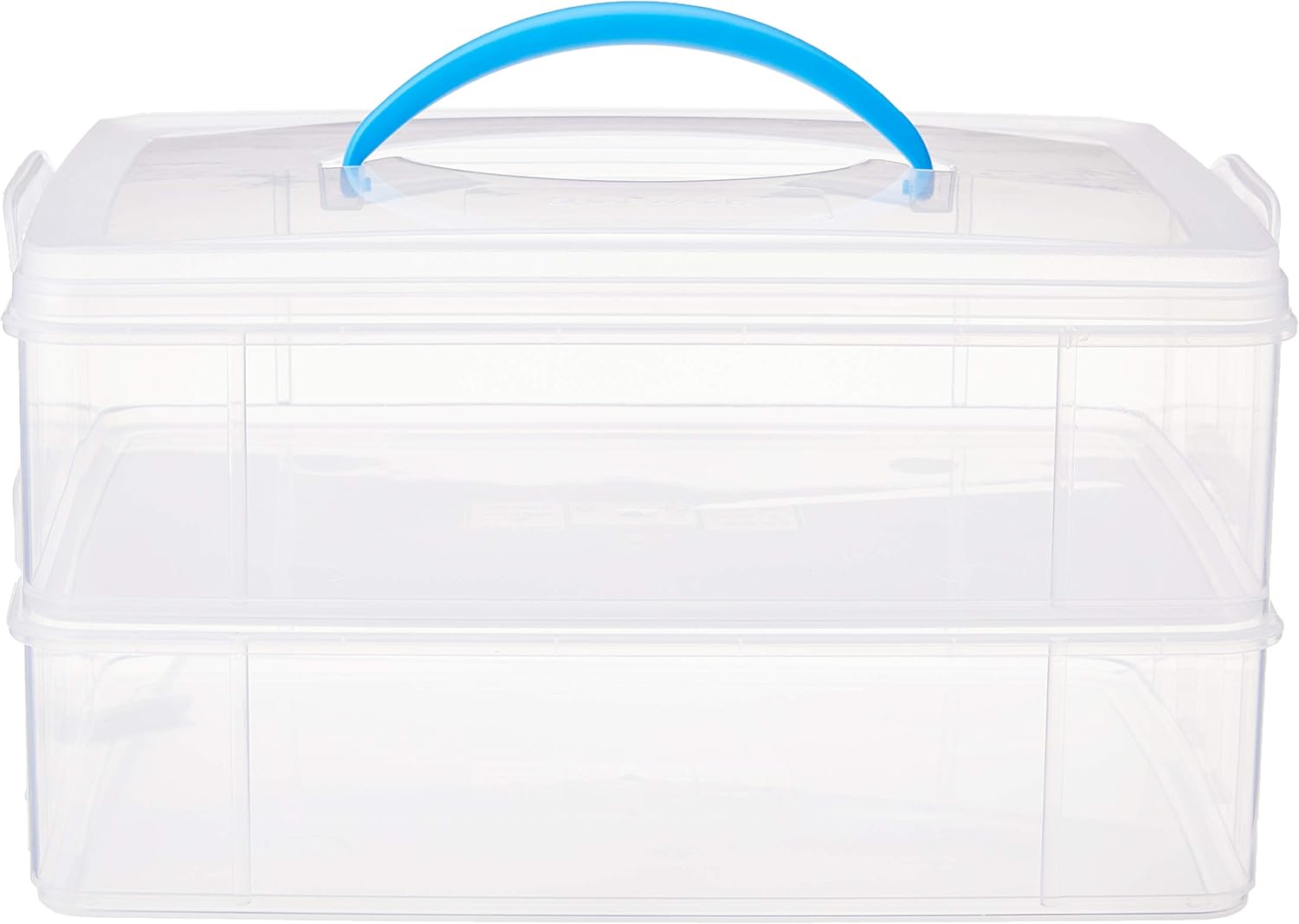 Snapware Snap 'N Stack Portable Storage Bin for Tools and Craft Storage, 14.1 x 10.5-Inch Clear BPA-Free Container, Tool Box with Stackable Trays, Microwave, Freezer and Dishwasher Safe