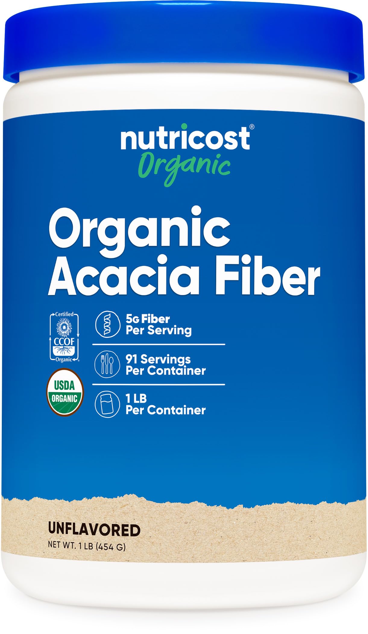 Nutricost Organic Acacia Fiber Powder (1 LB) Unflavored