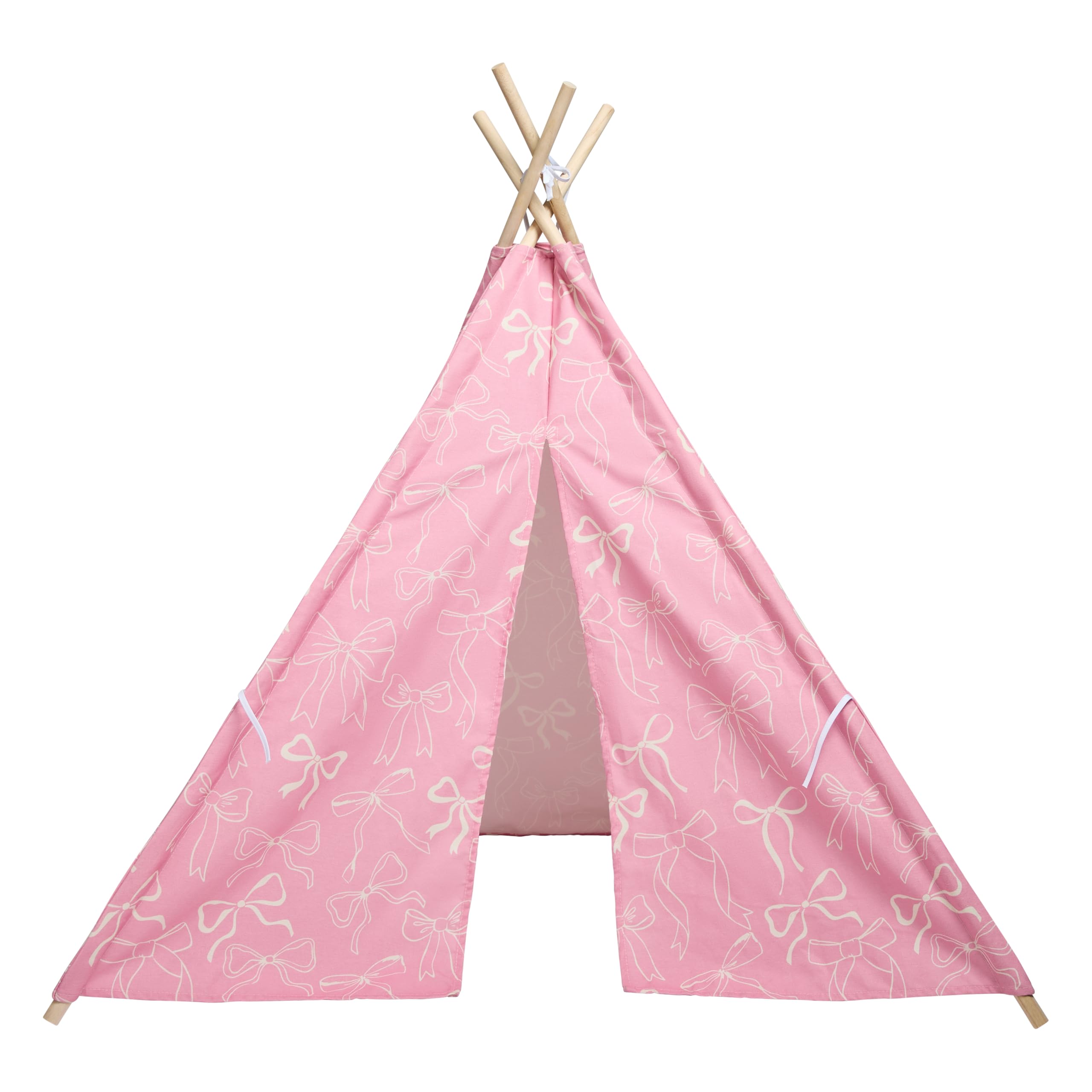 OHS Bow Foldable Kids Storage Teepee Playroom, Blush - Collapsible