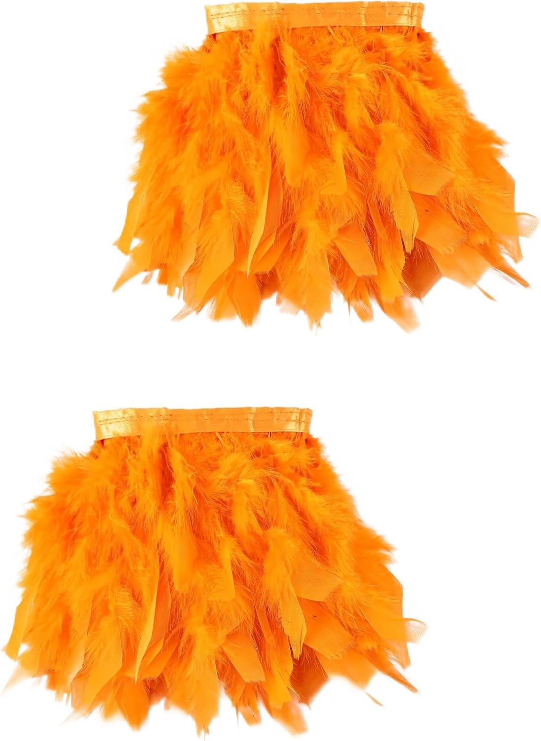 2Pcs Women's Feather Wrist Cuffs Furry Feather Gloves Ring Bracelets Cuff