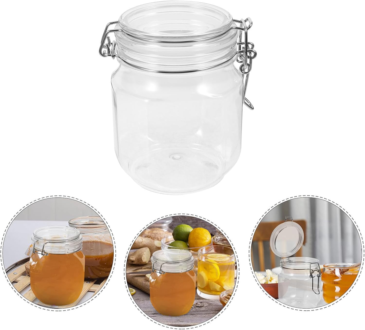 Operitacx Honey Jar 1kg PET Storage Container for Jam Candy