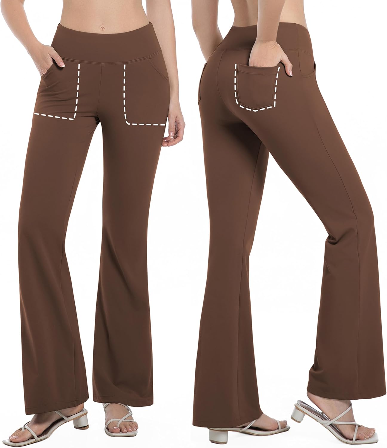 BUBBLELIME 29"/31"/33"/35"/37" Women's High Waist Stretchy Bootleg Yoga Pants Workout Pants with Out Pockets - Image 2