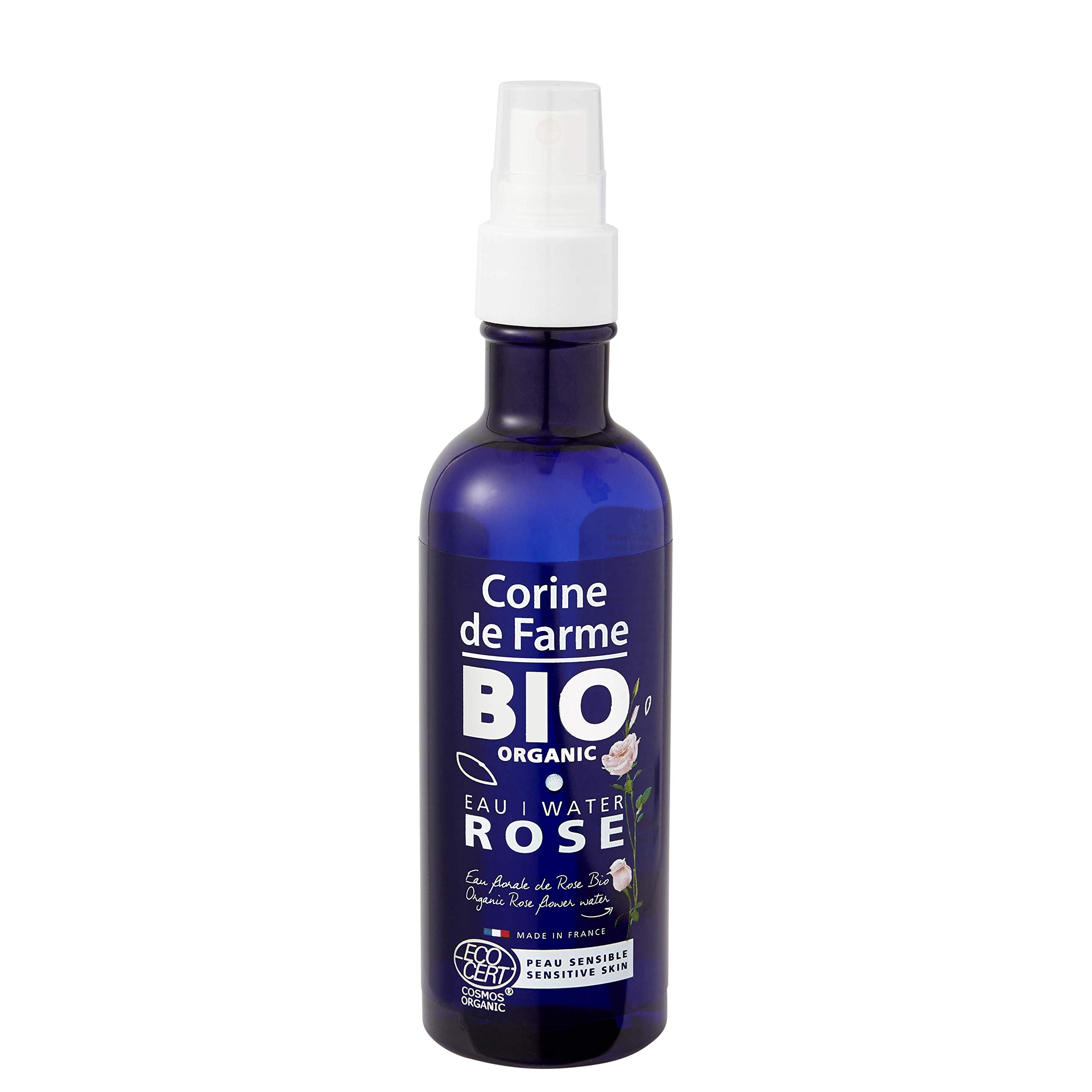 Corine de Farme | Bio-Rosenwasser | ECOCERT Cosmos Organic | feuchtigkeitsspendende Pflege | Anti-Rötungen für empfindliche Haut | Entworfen, hergestellt und verpackt in Frankreich, 2 x 200 ml