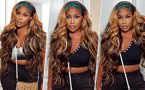 Miniatura 8 de GzorOuzr Go P427 - Peluca ondulada con diadema para mujer, sin pegamento, con línea capilar natural, sin encaje, con diadema de 14 pulgadas