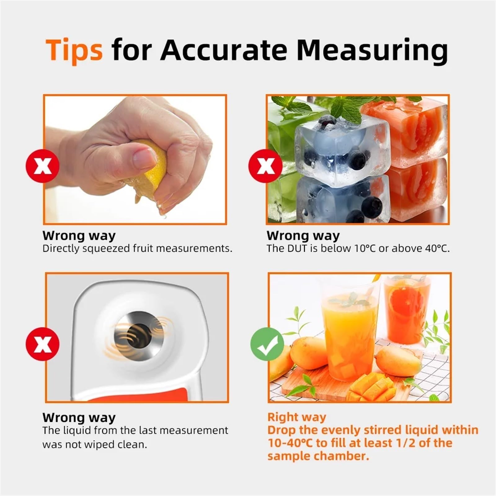 Refractómetro, Refractómetro digital de azúcar 0-55%, precisión de ±0,2% con compensación de temperatura for medir en bebidas de frutas