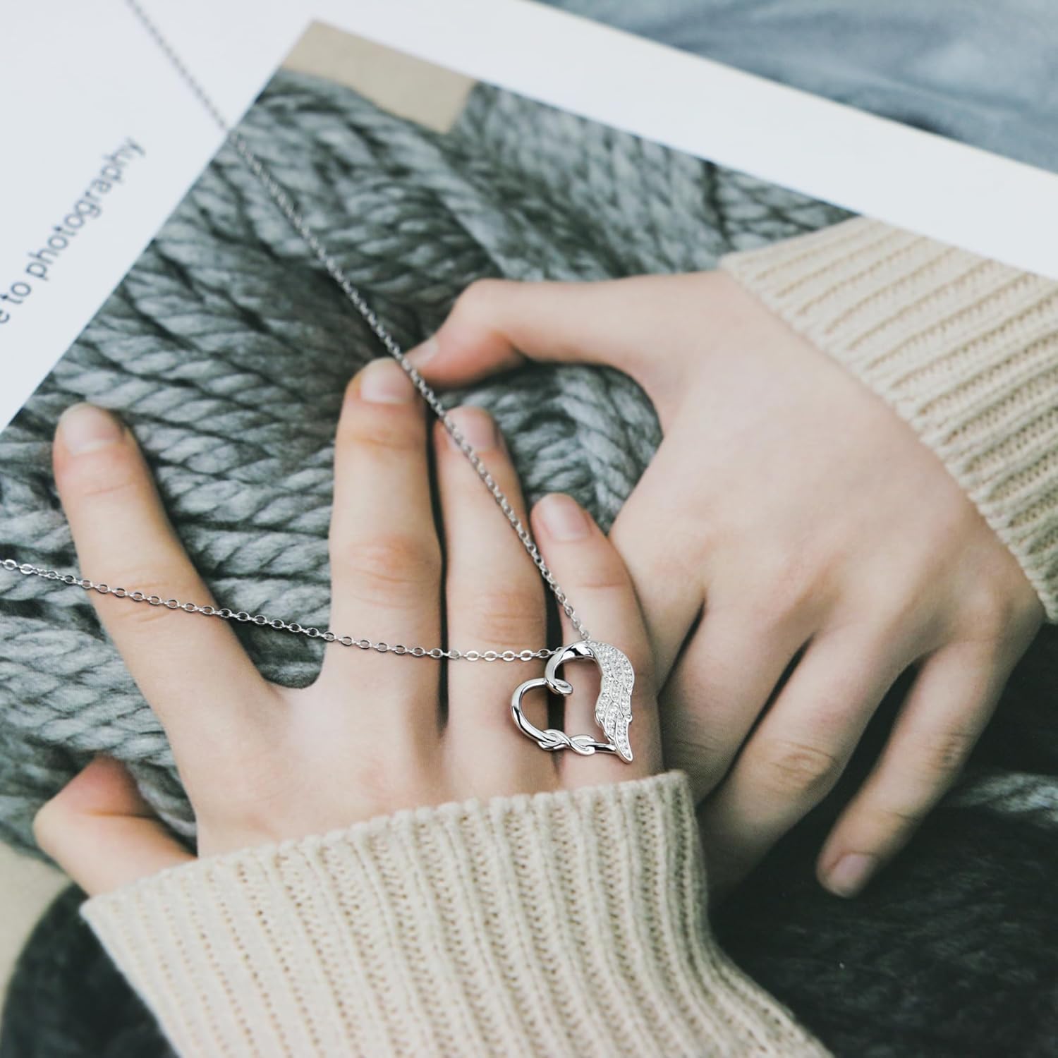 Sympathy Gifts for Loss of Loved One, Sterling Silver Angel Wing Infinity Heart Pendant Necklace as Memorial Bereavement Condolence Funeral Gifts, In Memory of Mom Dad Son Husband Miscarriage