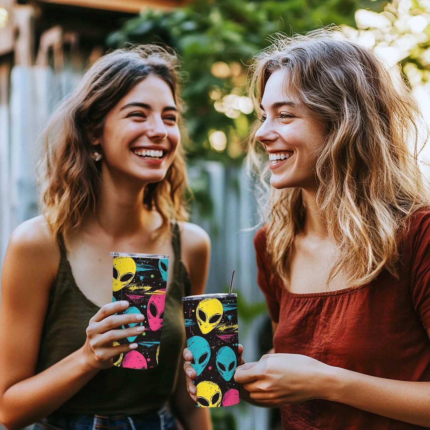 Alien Tumbler 20 oz, UFO Theme Stainless Steel Insulated Cup with Lid and Straw, Christmas, Birthday and Halloween Gifts for Men and Women, Travel Coffee Mug for Cold and Hot Drinks - Image 6