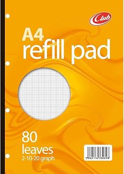 Club A4 Graph Refill Pad 80 Leaves