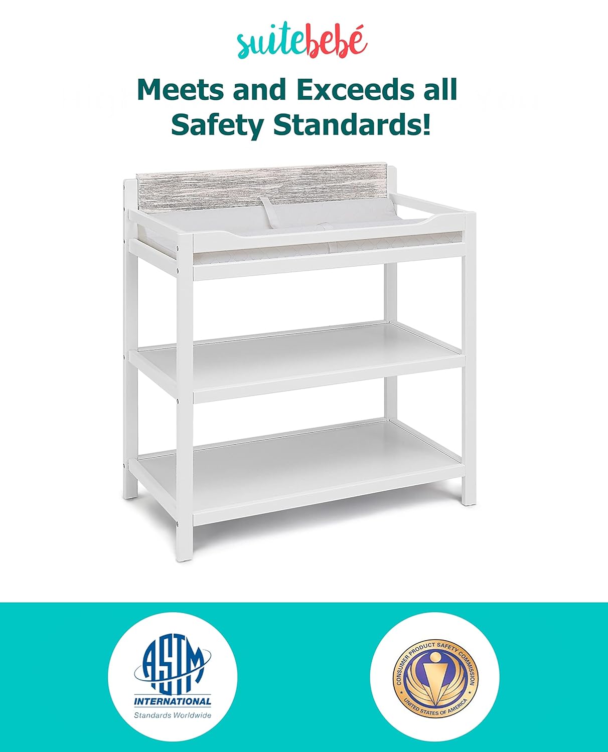 Suite Bebe Hayes Changing Table, White/Natural