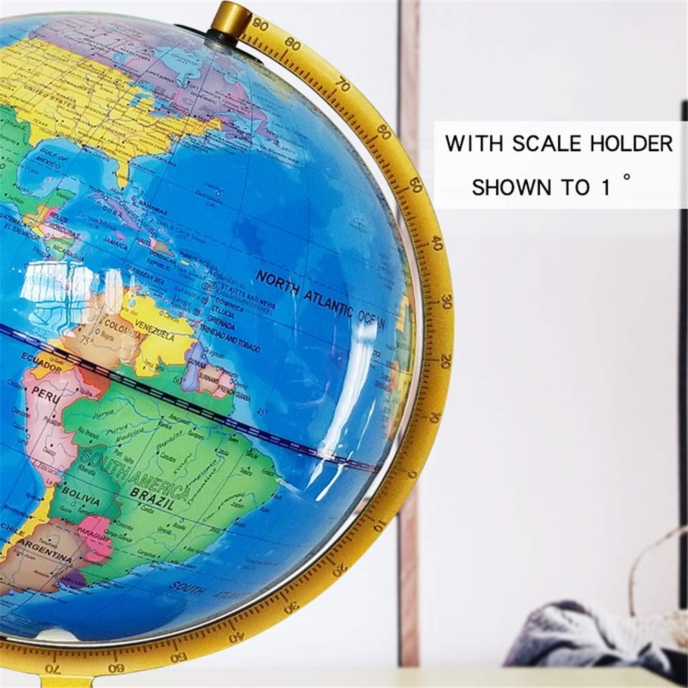 Globo terráqueo Iluminado para niños con Soporte - La luz LED incorporada se Ilumina para la Vista Nocturna - Escritorio de 10 'Globo Decorativo para el Aula con Soporte
