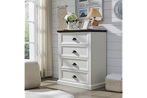 Rustic Farmhouse 4-Drawer Wood Chest Storage Organizer