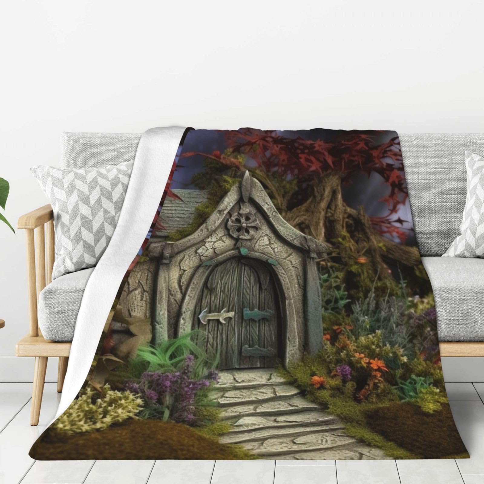 Couverture en flanelle style gothique 203x152 cm, l'idée cadeau idéale pour un hiver cocooning