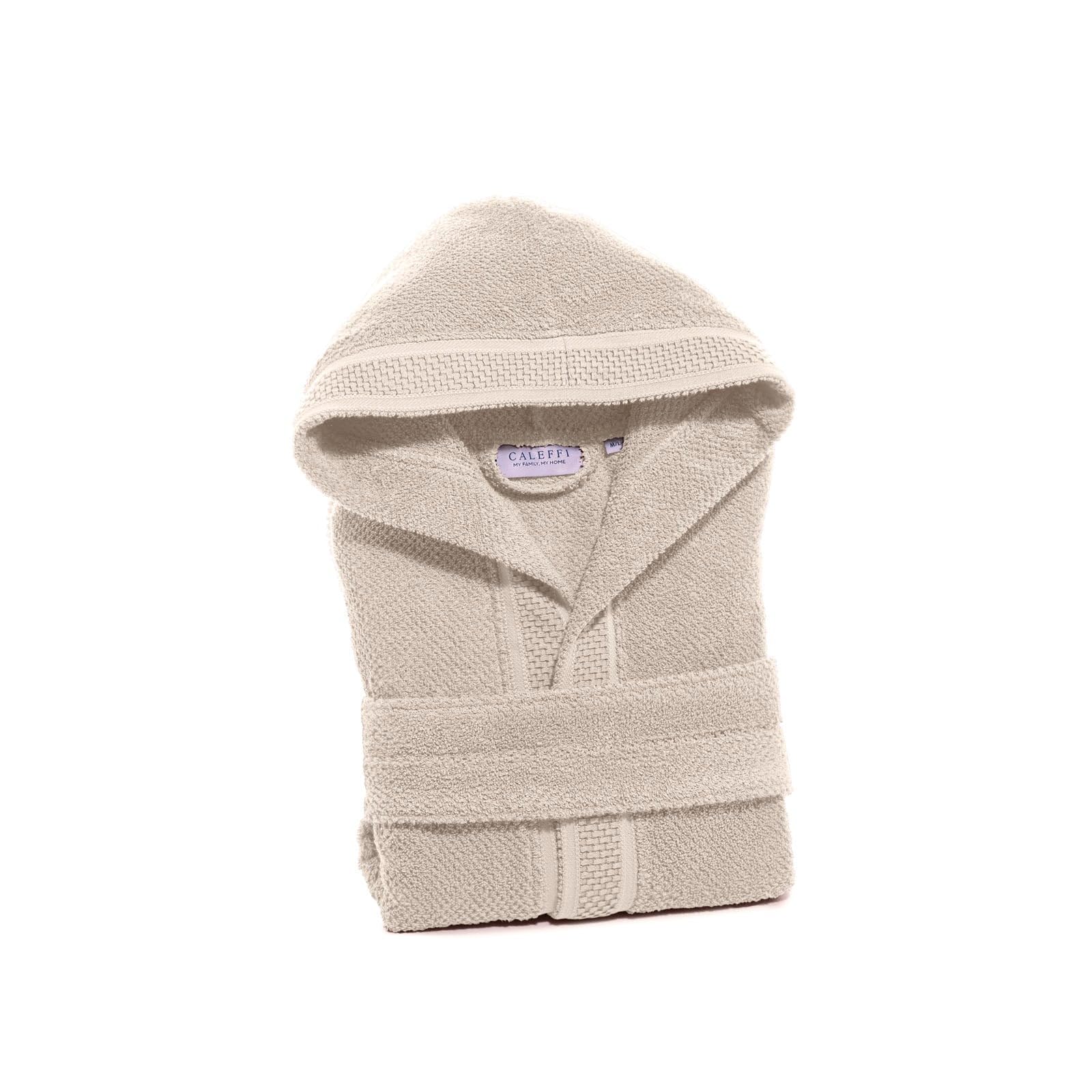 CALEFFI - Accappatoio per adulti, Donna / Uomo / Unisex con Cappuccio, in Spugna 100%