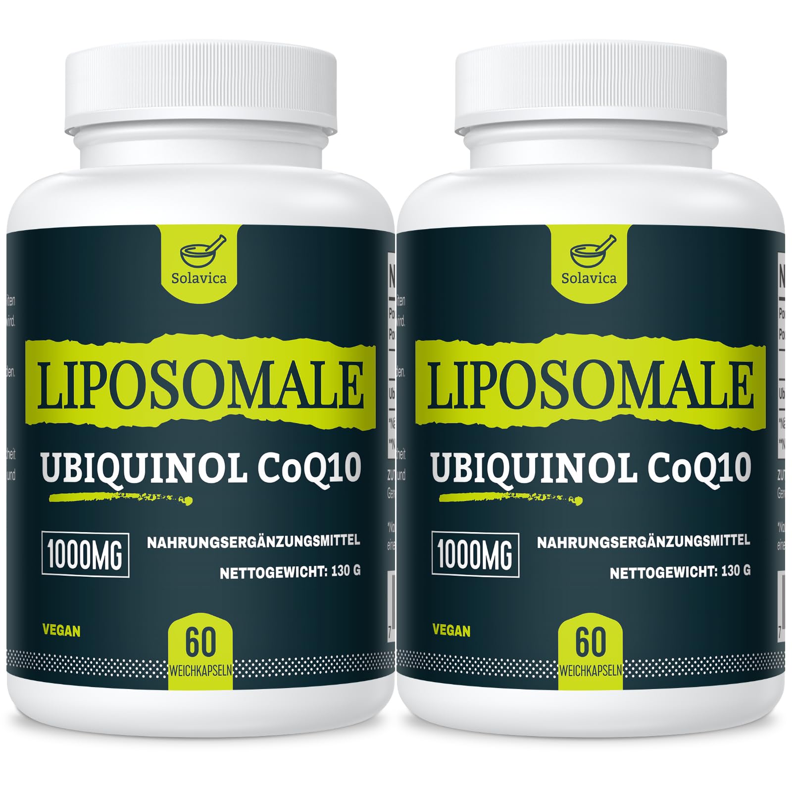Liposomale Ubiquinol CoQ10 1000 mg – Hochdosiertes veganes Coenzym Q10 mit Phosphatidylcholin für optimale Aufnahme – Premium Nahrungsergänzung – 60 Weichkapseln