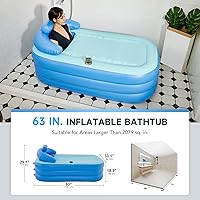 Vista 4 de Tina portátil CO-Z plegable e inflable, de PVC, con bomba de aire eléctrica