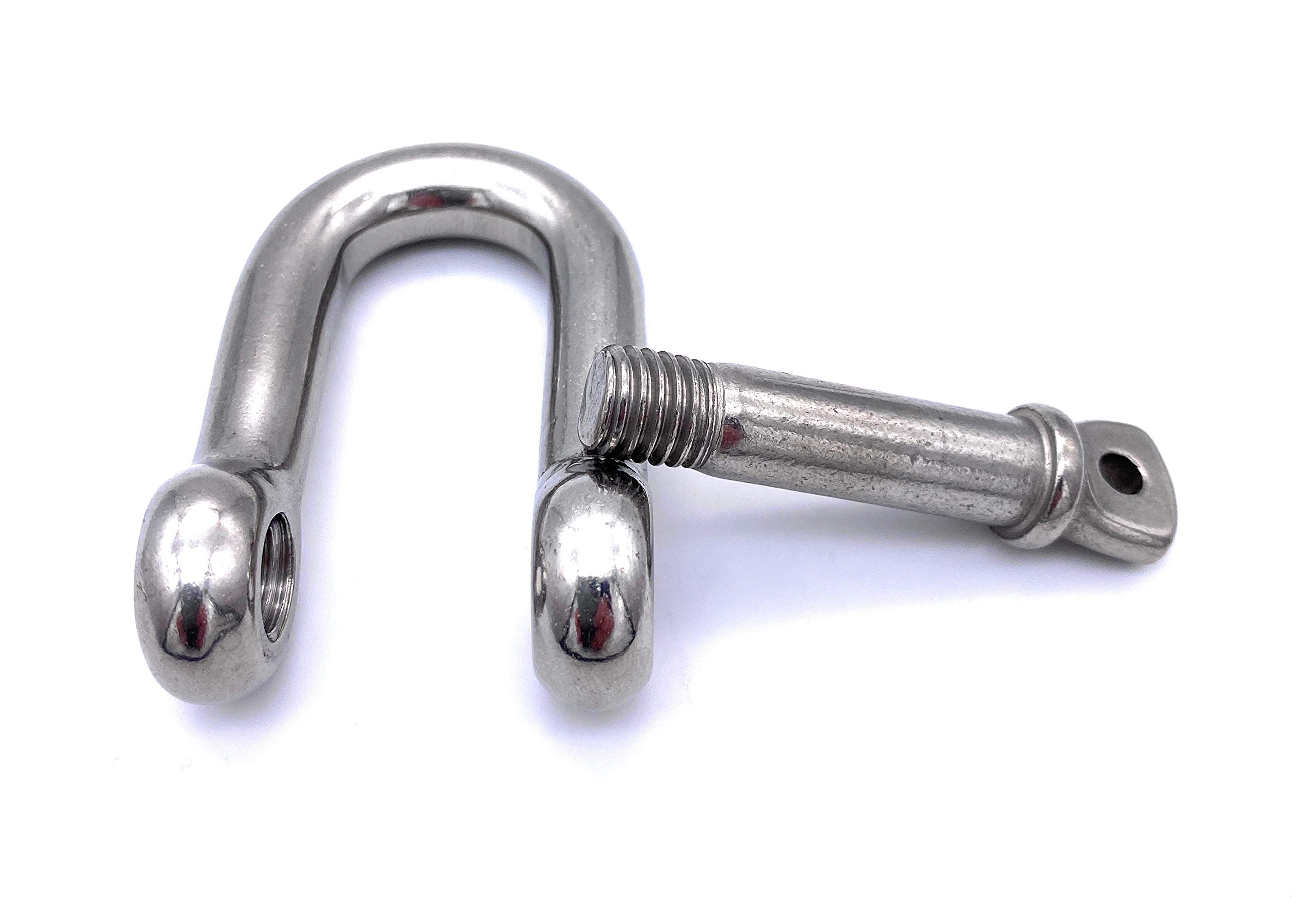 1 Stk. V4A Edelstahl Schäkel Ø 10 mm gerade kurze Form | EINGEPRÄGTE Tragfähigkeit (WLL): 1000kg [Größe Wählbar 4-20 mm] (10mm)