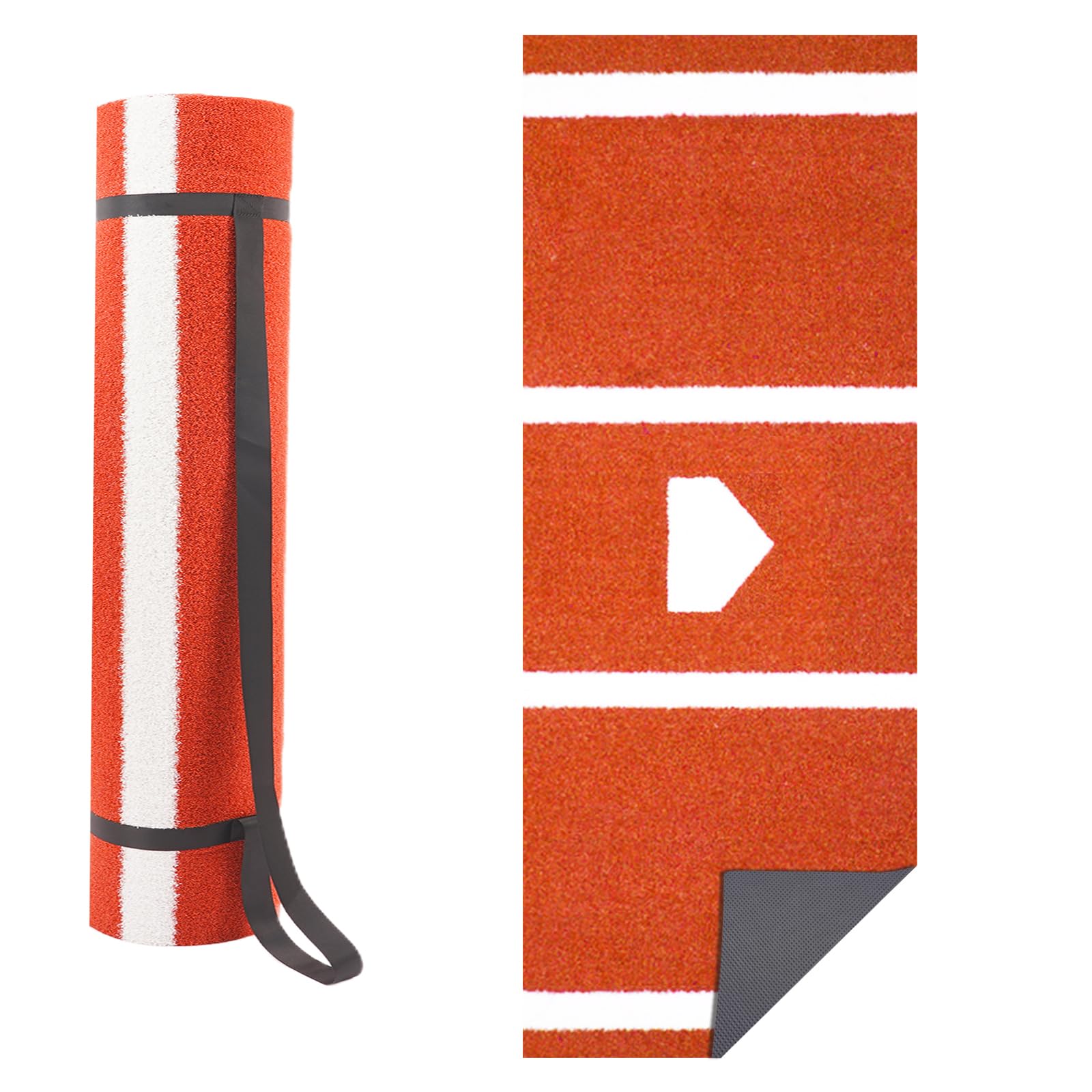 Baseball Batting Mat 6'x4'|10'x3.8'|12'x6' Anti-Fade Baseball Hitting Mat Training Matt with Home Plate Batters Box Turf Mat Outdoor Indoor Batting Stance Practice Matt