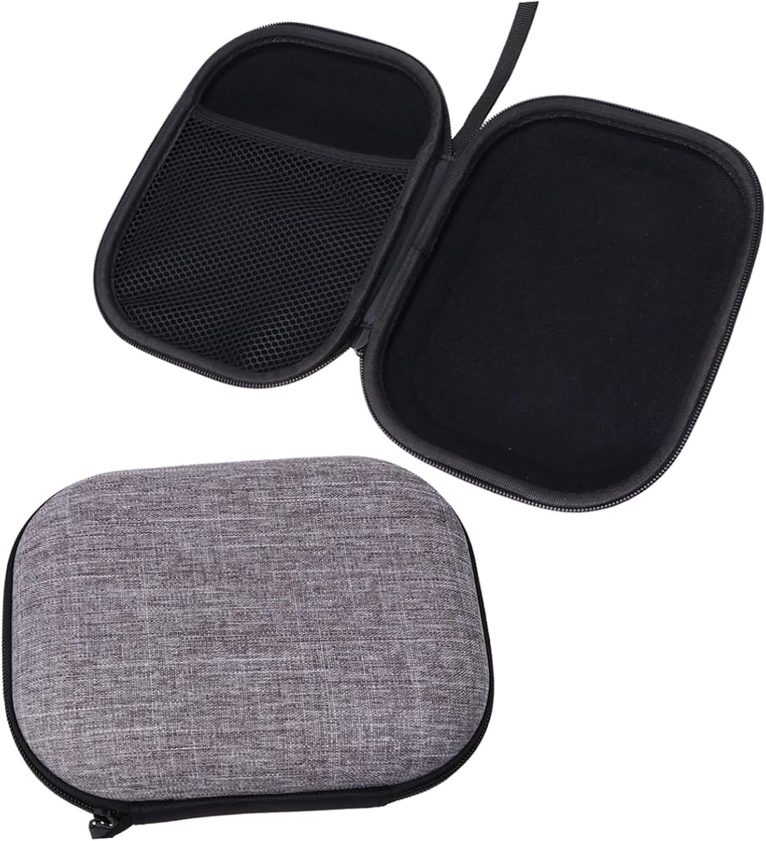 POPETPOP 1pc Headset Storage Bag Portable Shockproof Headphone Case with Zipper Design Compatible for Akg Grey Cotton and Linen Fabric for Travel and Protection