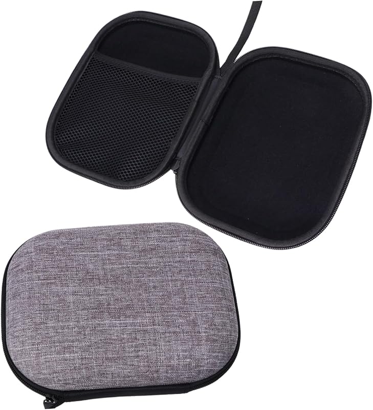 POPETPOP 1pc Headset Storage Bag Portable Shockproof Headphone Case with Zipper Design Compatible for Akg Grey Cotton and Linen Fabric for Travel and Protection